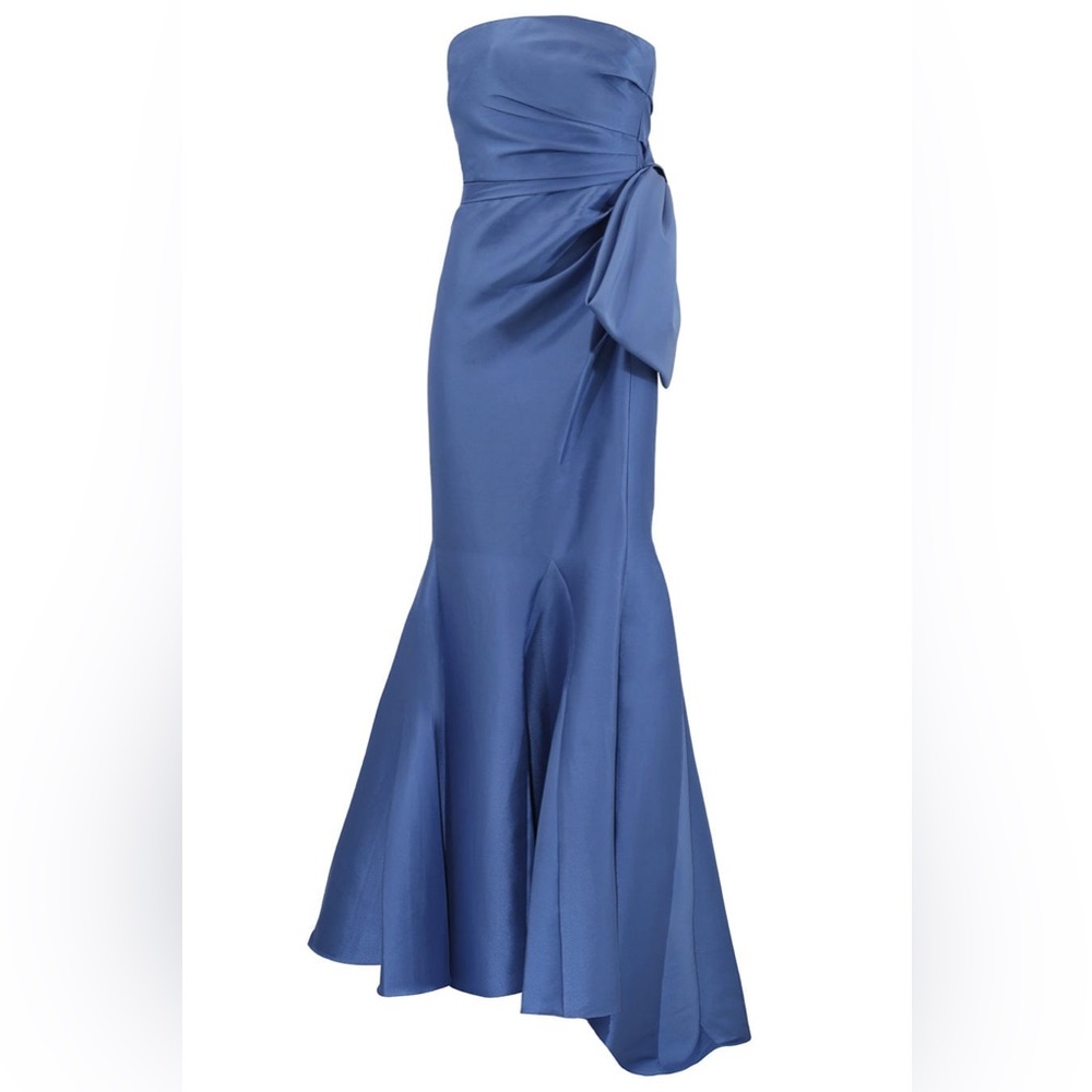 Belle by Badgley Mischka Abigail Strapless Mikado Bow  Mermaid Dress size 4 - Picture 4 of 9